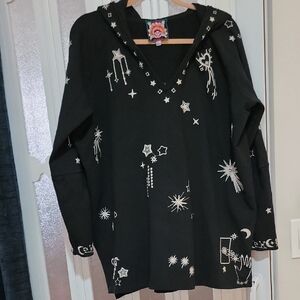 EUC Johnny Was, Celestial Stiched Oversized Hoodie Sz XL